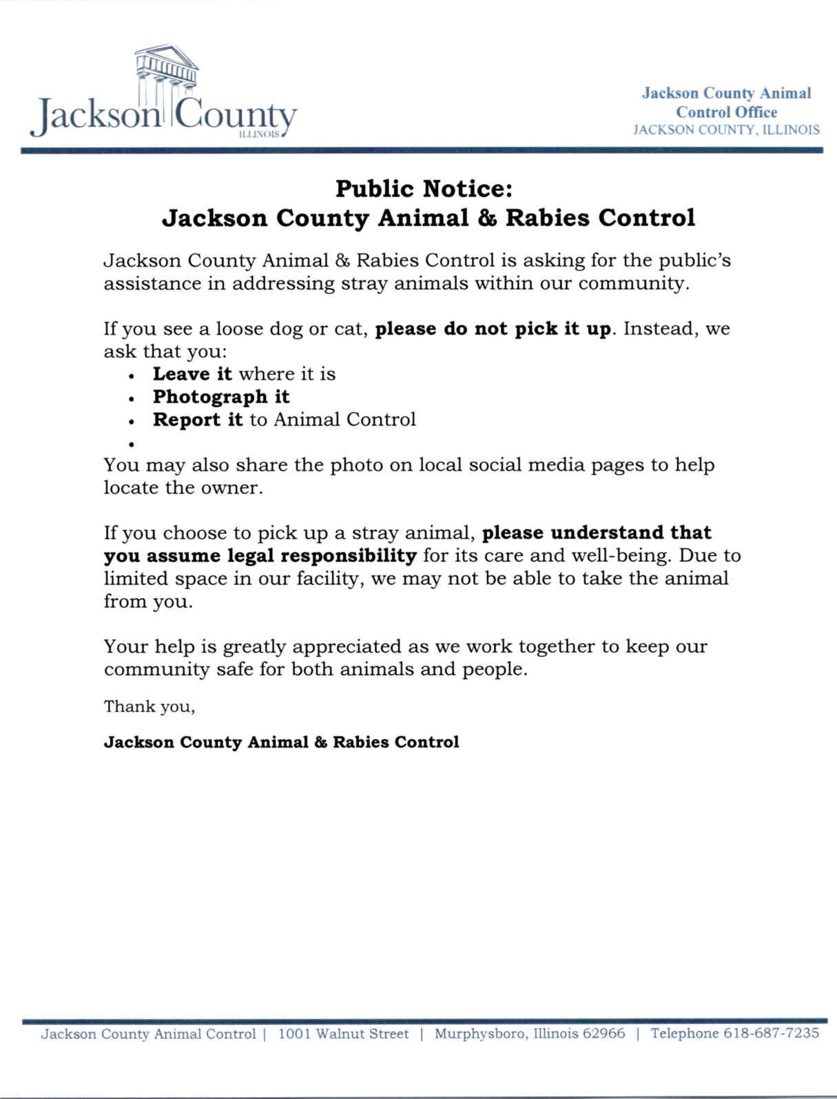 Stray Animal Notice 08.08.25