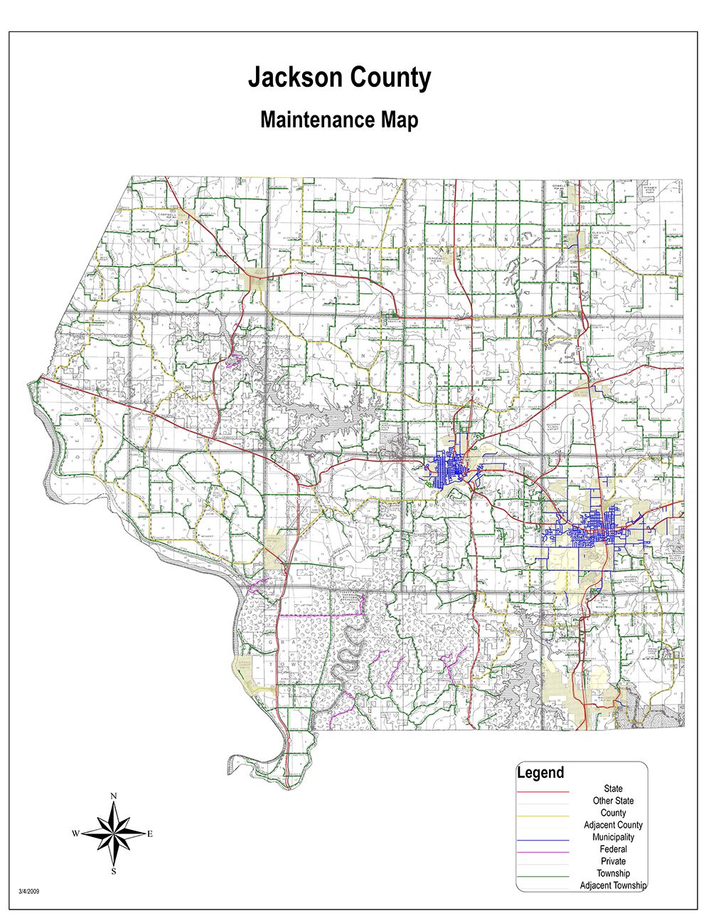 Jackson County Maintenance Map